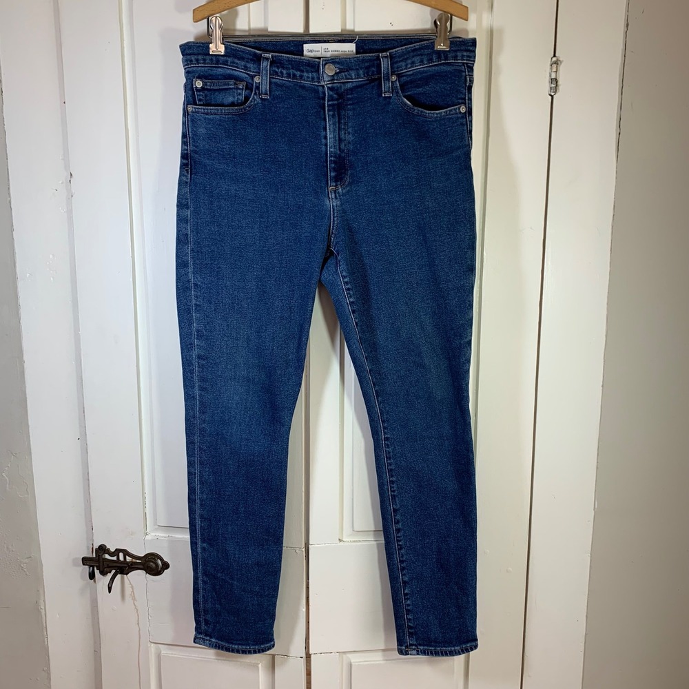Gap 1969 True Skinny HR Jeans Dark Stone‎ Wash Denim 31R (34x27) Minimalist